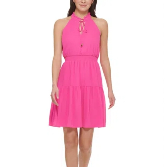 Vince Camuto Pink Halter Neck Dress - Picture 1 of 5